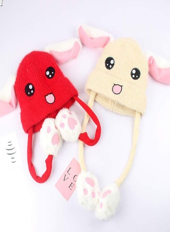 Yanwenx Head Hat Ears Moving Cute Super Soft Plush Animal Hat Gift for Children & Girl_Pink - Image 2